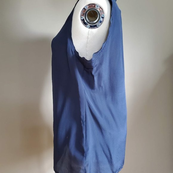 Tory Burch 100% Silk Sleeveless Solid Top sz 6 - Picture 6 of 8